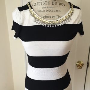 INC Bejeweled striped top size M